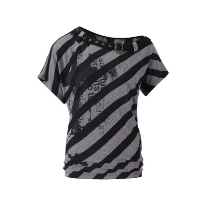 Cest_Nous_Graffiti_Striped_Printed_Batwing_Women&