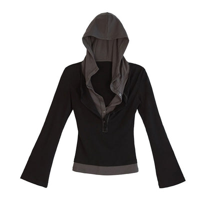 Cest_Nous_Gray_Green_Patchwork_Layered_Faux_Two_Piece_Punk_Women&