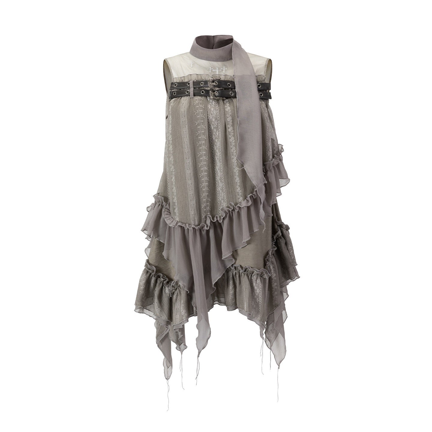 Cest_Nous_Lace_Armor_Cross_Embroidered_Belt_Layered_Cowl_Women&