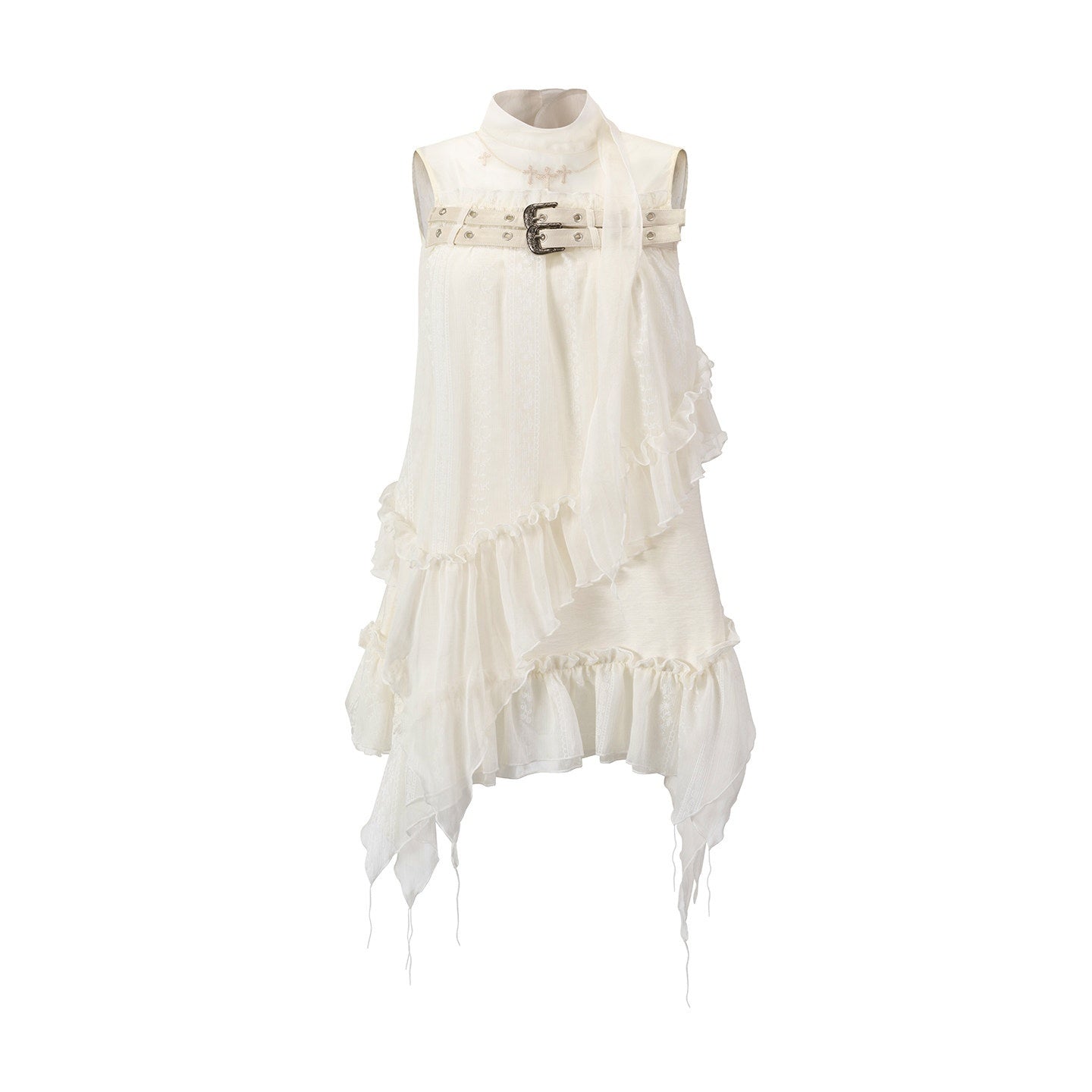 Cest_Nous_Lace_Armor_Cross_Embroidered_Belt_Layered_Cowl_Women&