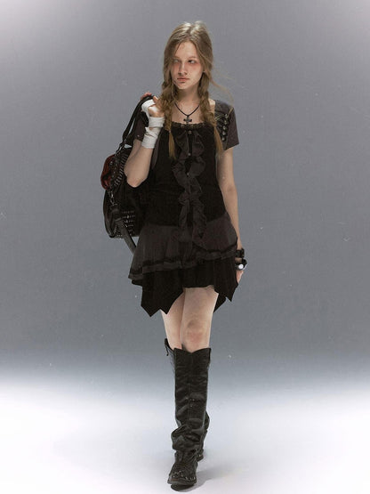 Cest Nous Lace Ruffle Napoleon Collar Braided Buttons Women&