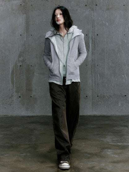 Update Cest Nous Medieval Studded Zip Up Striped Knit Sweater Jacket
