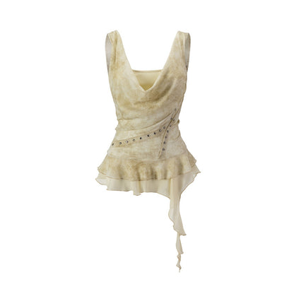 Cest_Nous_Ombre_Print_Ruffle_Hem_Faux_Two_Piece_Tie_Bandeau_Women&