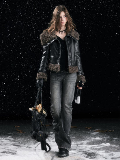 Cest Nous Patchwork Vintage Natural Waist Women Washed Black Cotton Jeans