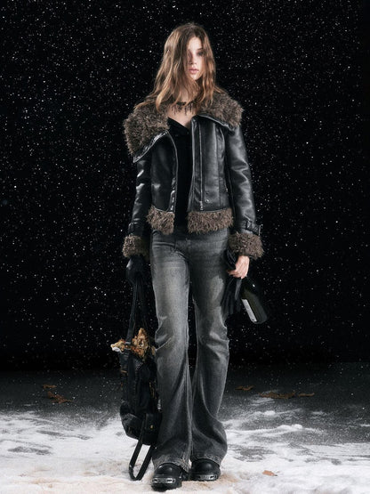 Cest Nous Patchwork Vintage Natural Waist Women Washed Black Cotton Jeans