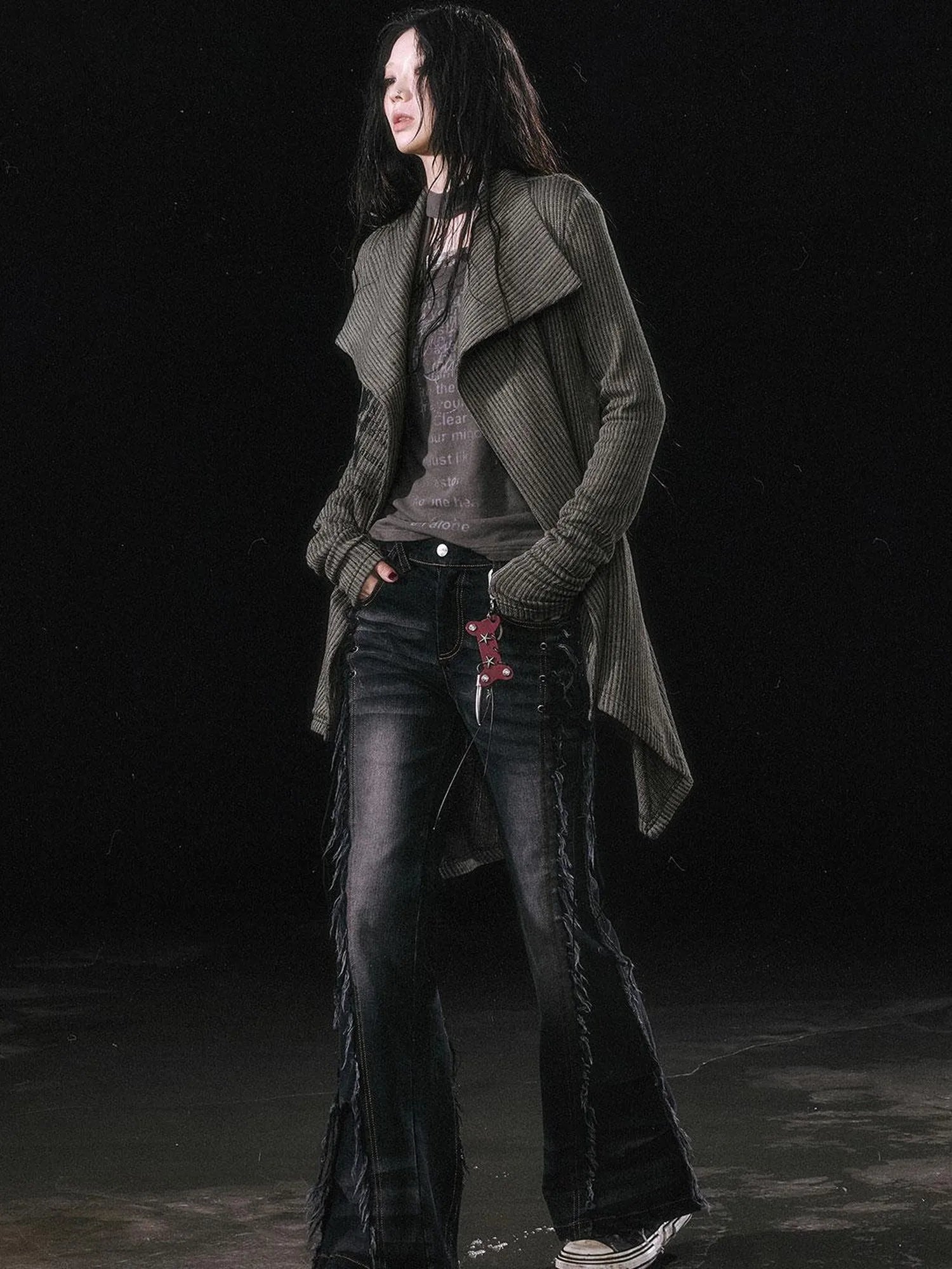 Punk Bone Leather Keychain