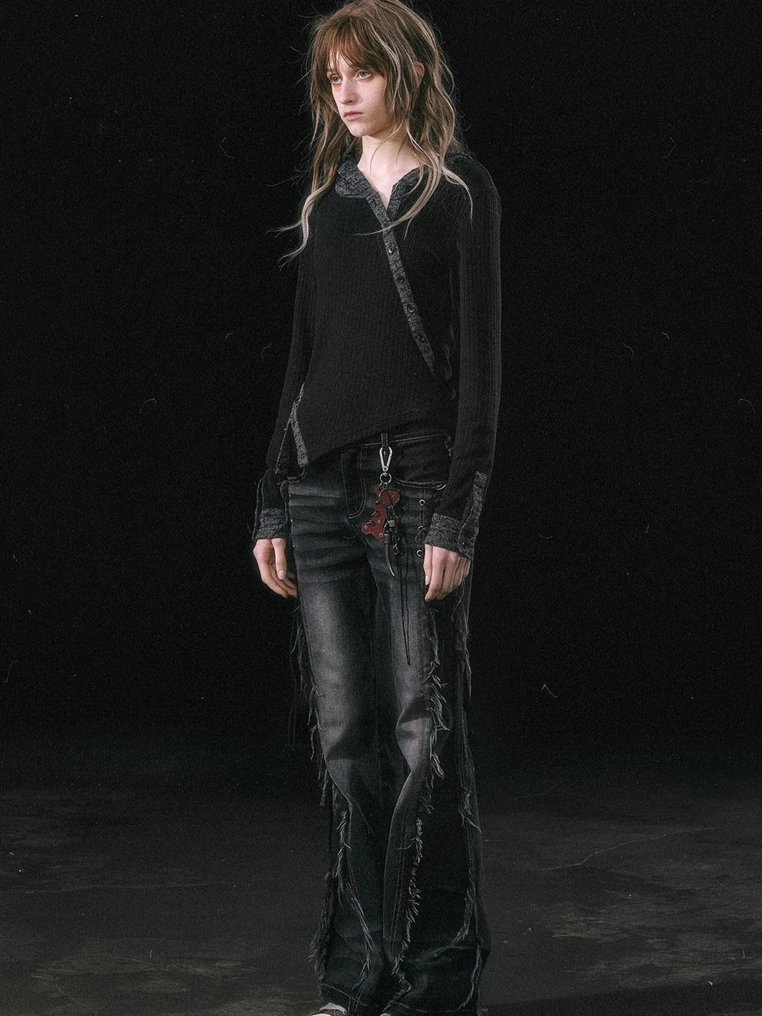 Punk Bone Leather Keychain