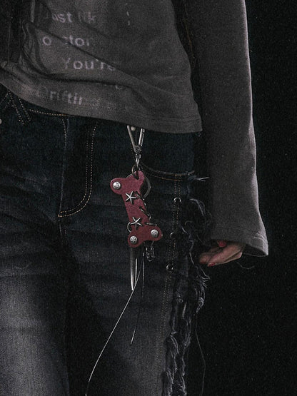 Update Cest Nous Punk Bone Leather Keychain Escape In Rain