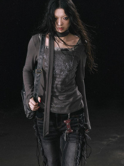 Punk Bone Leather Keychain