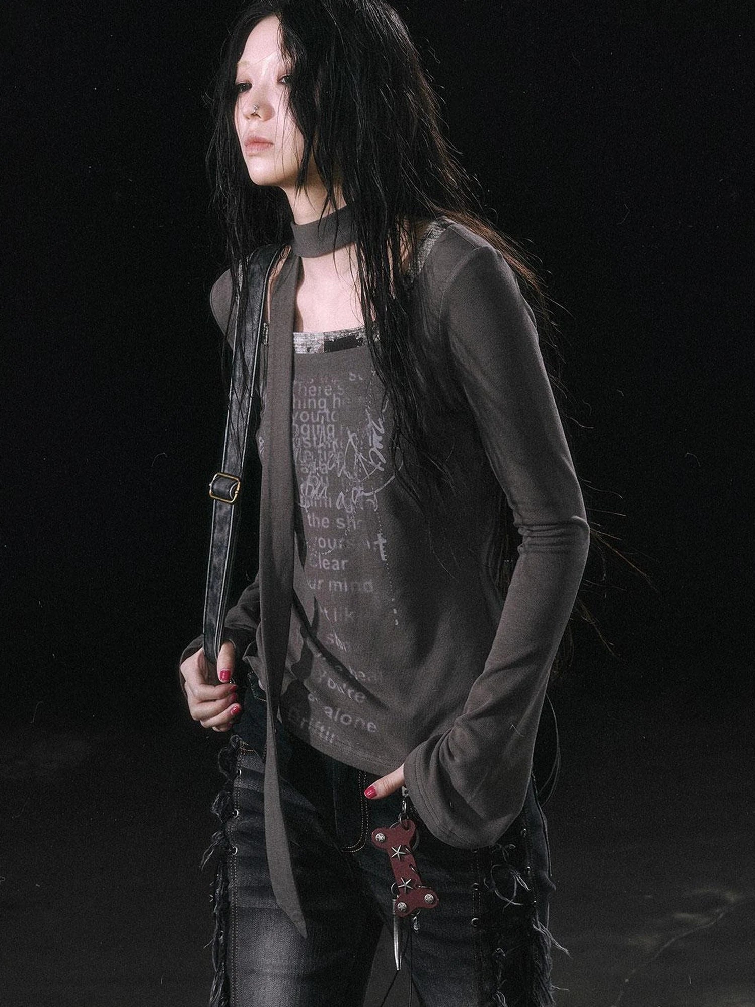 Punk Bone Leather Keychain