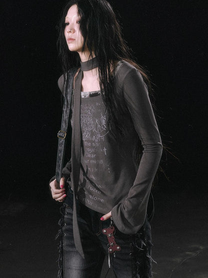 Punk Bone Leather Keychain