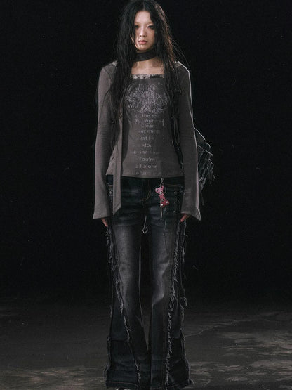 Punk Bone Leather Keychain