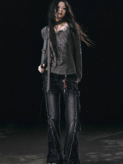 Punk Bone Leather Keychain