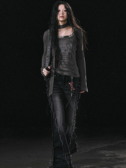 Punk Bone Leather Keychain