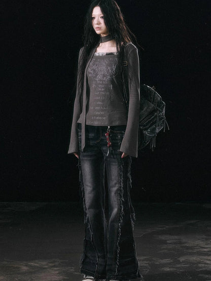 Punk Bone Leather Keychain