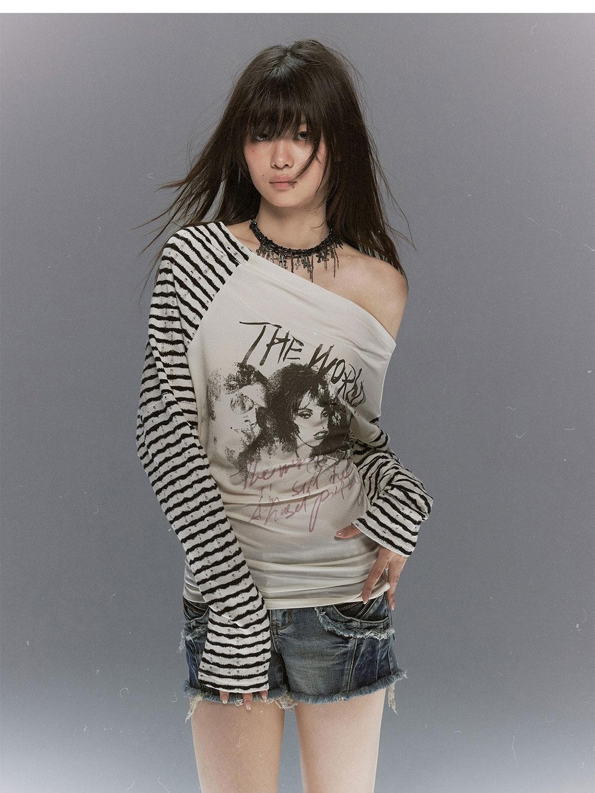 Cest Nous Punk Graffiti Portrait Patchwork Women&