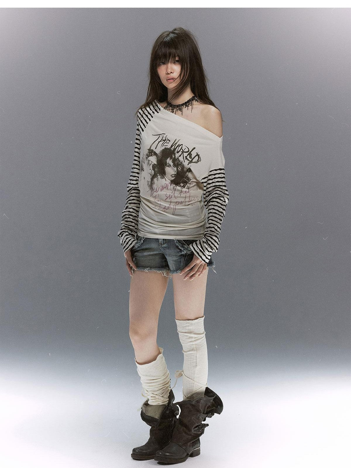 Cest Nous Punk Graffiti Portrait Patchwork Women&