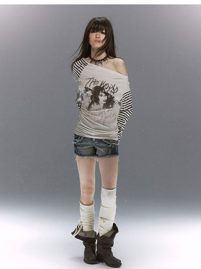 Cest Nous Punk Graffiti Portrait Patchwork Women&