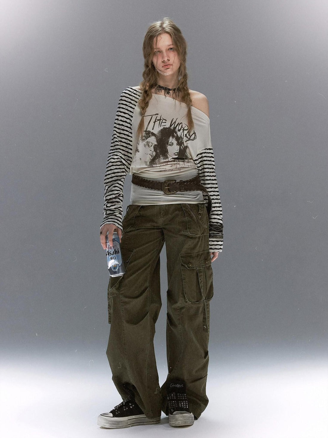 Cest Nous Punk Graffiti Portrait Patchwork Women&