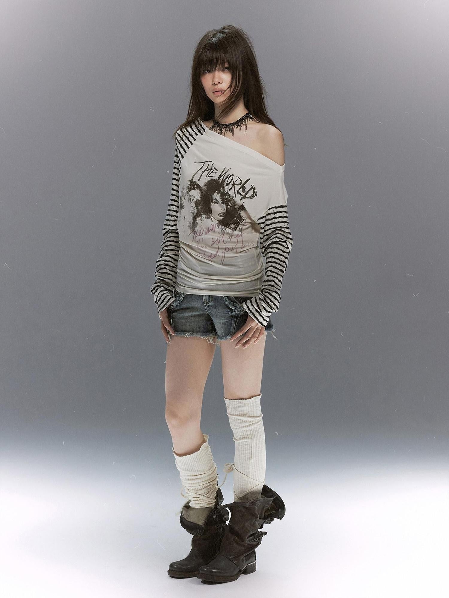 Cest Nous Punk Graffiti Portrait Patchwork Women&
