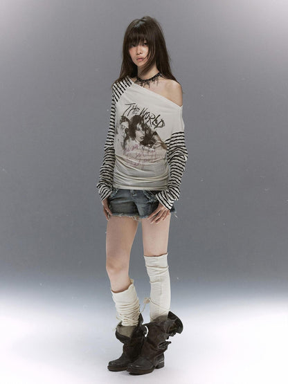 Cest Nous Punk Graffiti Portrait Patchwork Women&