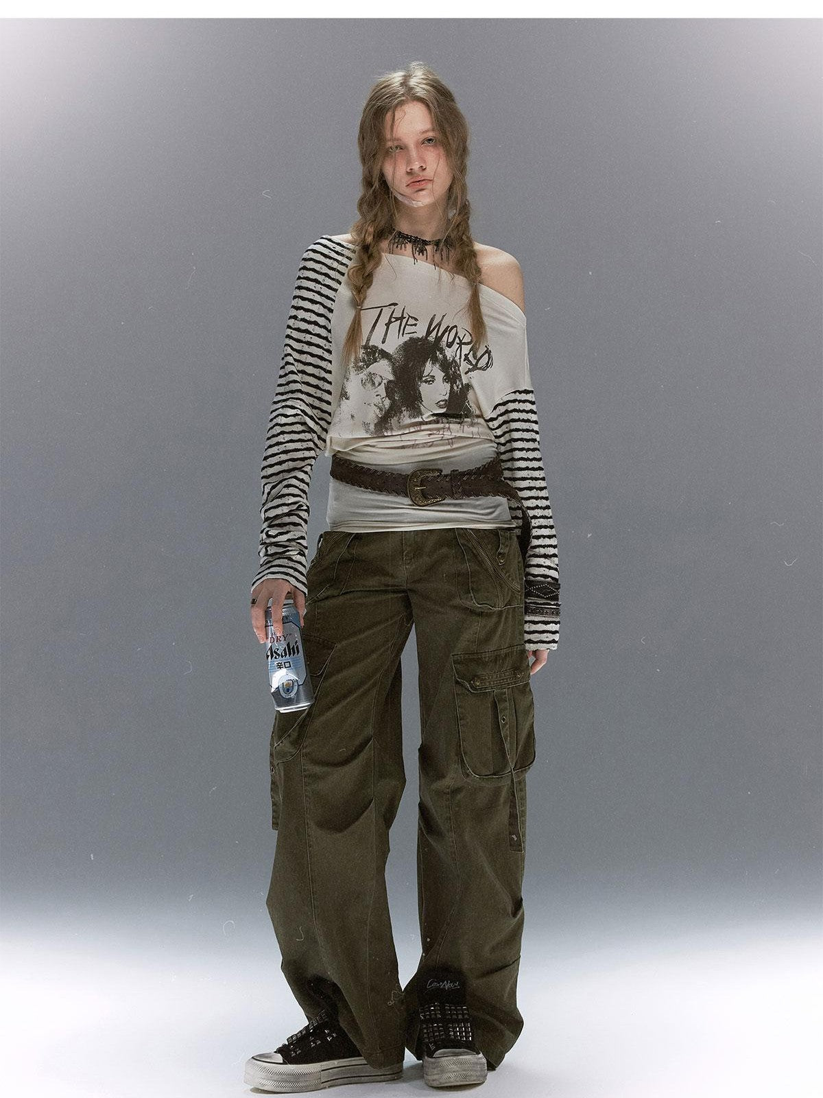 Cest Nous Punk Graffiti Portrait Patchwork Women&