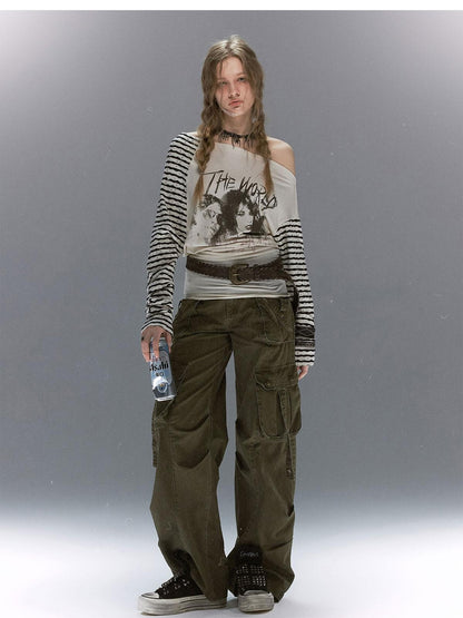 Cest Nous Punk Graffiti Portrait Patchwork Women&