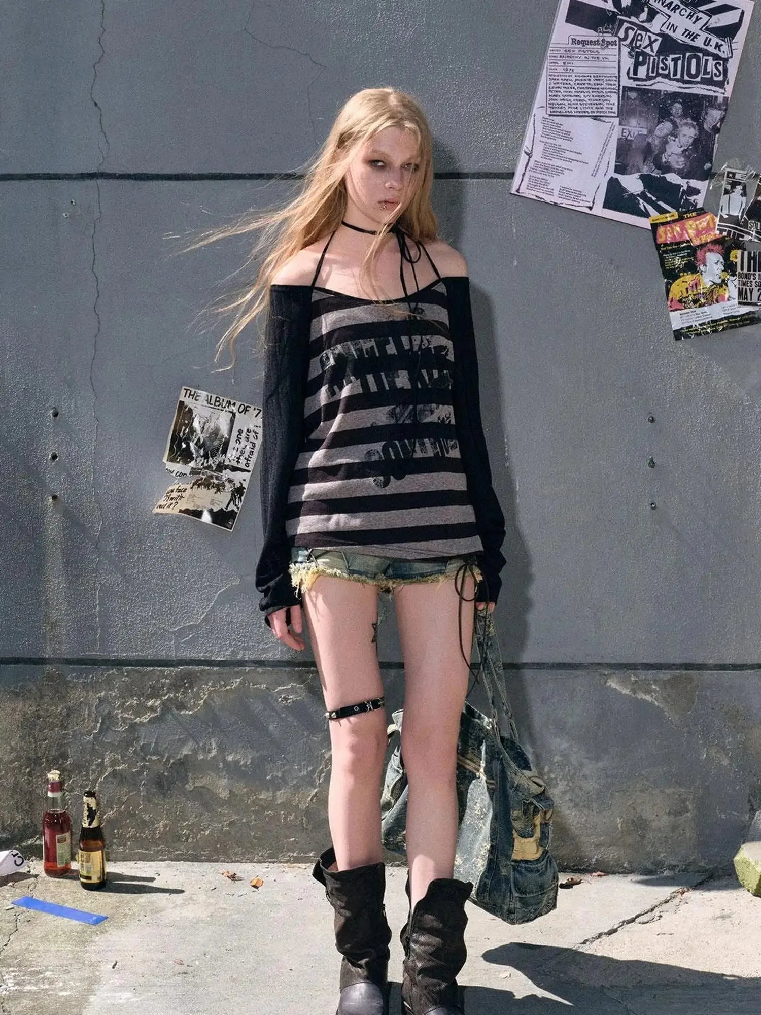 Punk Graffiti Sheer Mesh Sun Protection Top