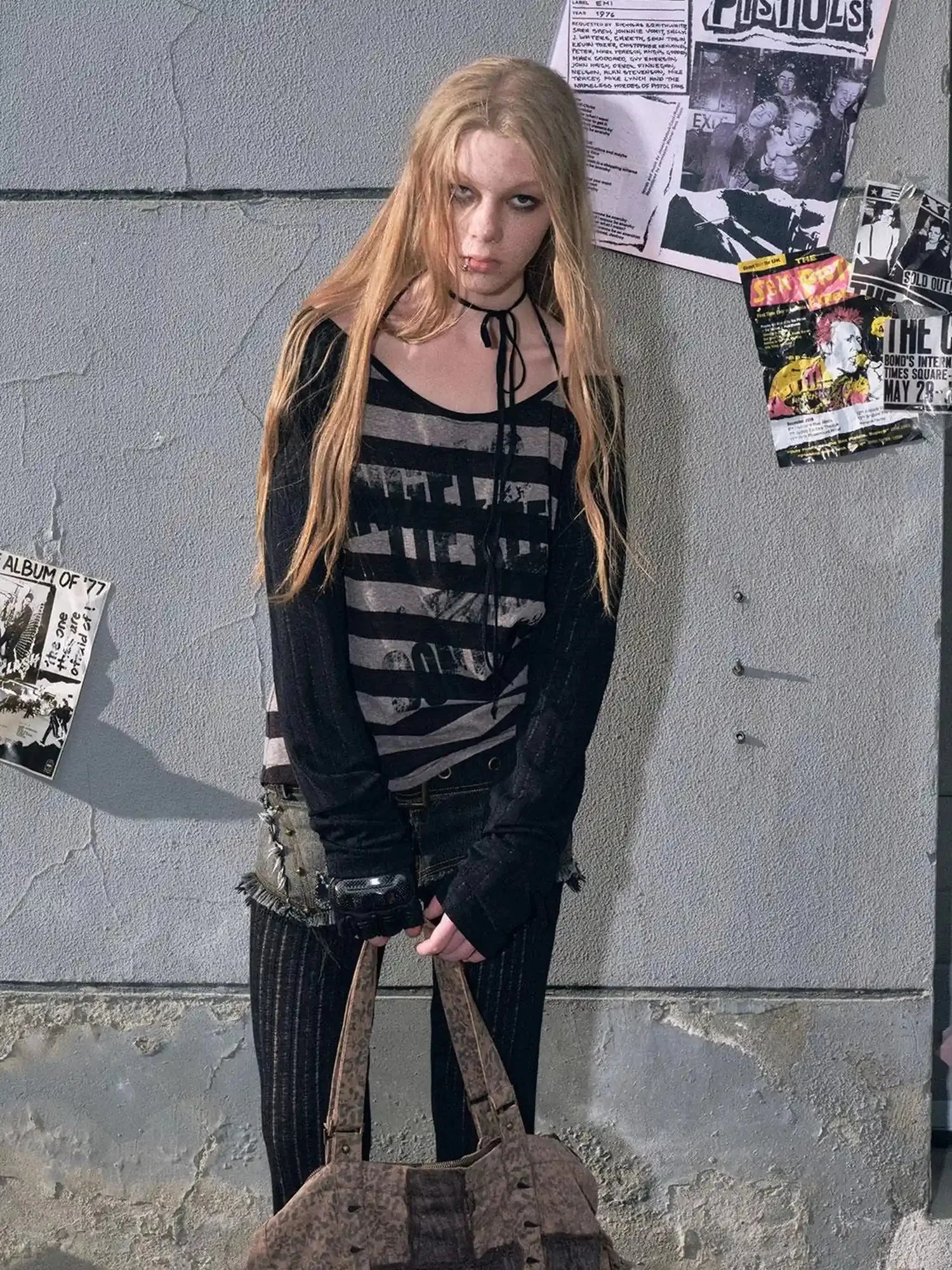 Punk Graffiti Sheer Mesh Sun Protection Top