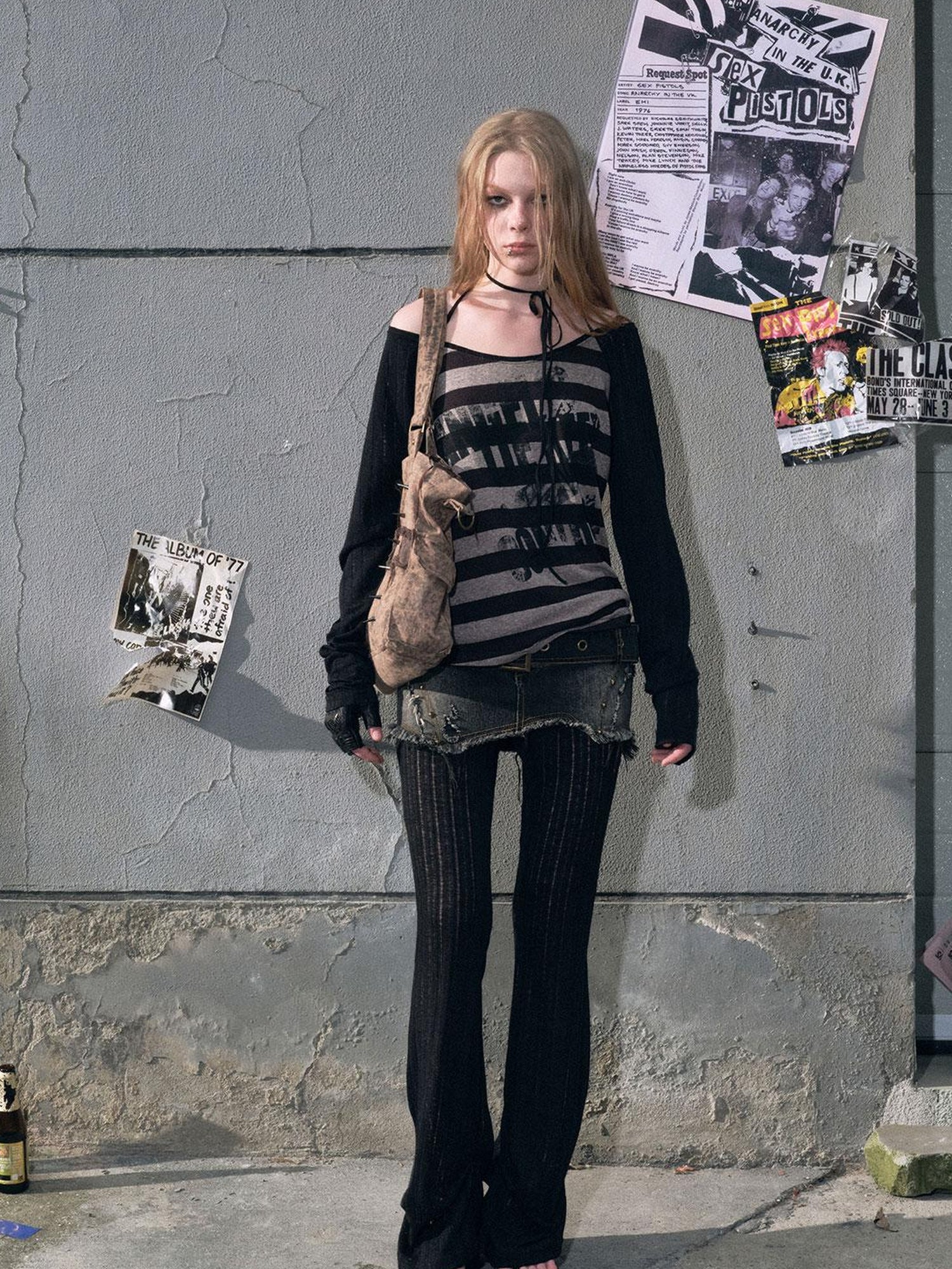 Cest Nous Punk Graffiti Sheer Mesh Sun Protection Top
