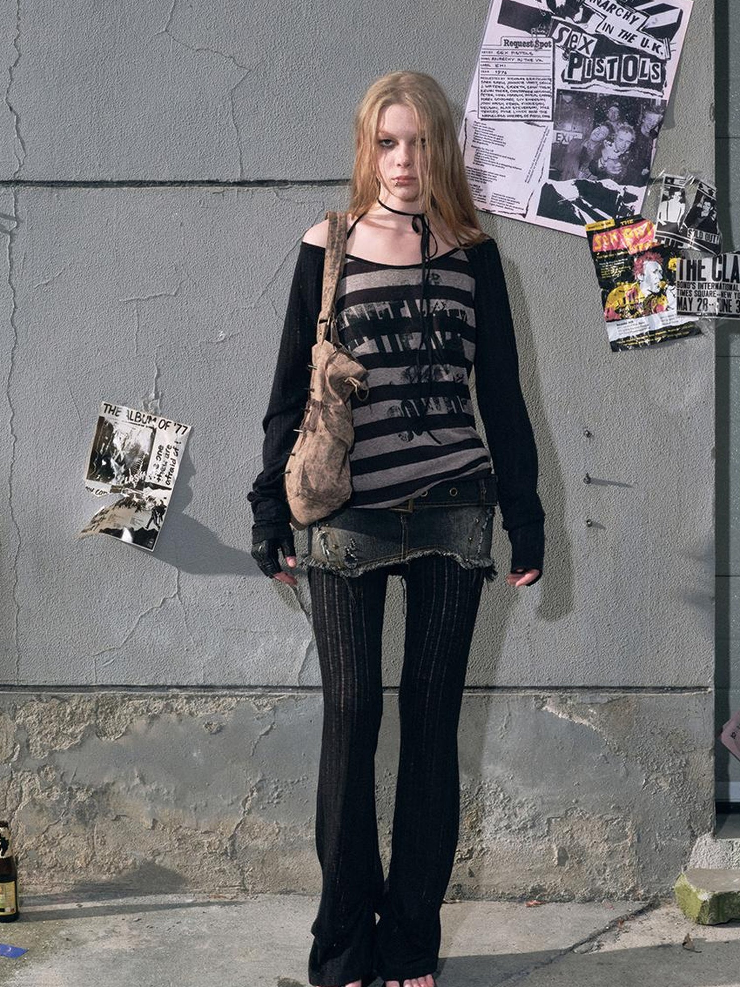 Cest Nous Punk Graffiti Sheer Mesh Sun Protection Top