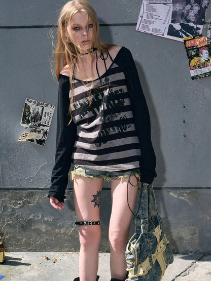 Punk Graffiti Sheer Mesh Sun Protection Top