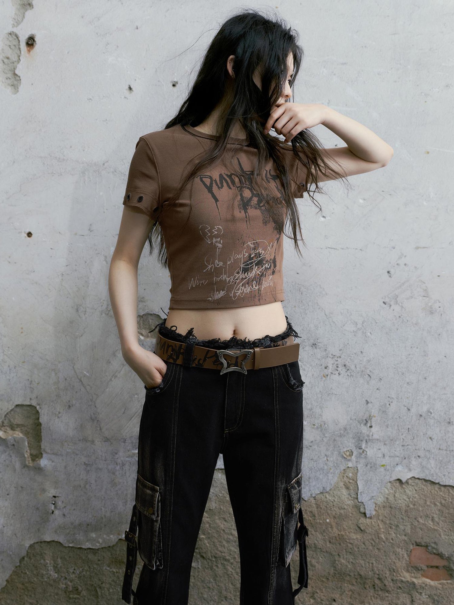 Cest Nous Punk Is Dead Vintage Butterfly Buckle Belt