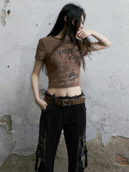 Cest Nous Punk Is Dead Vintage Butterfly Buckle Belt