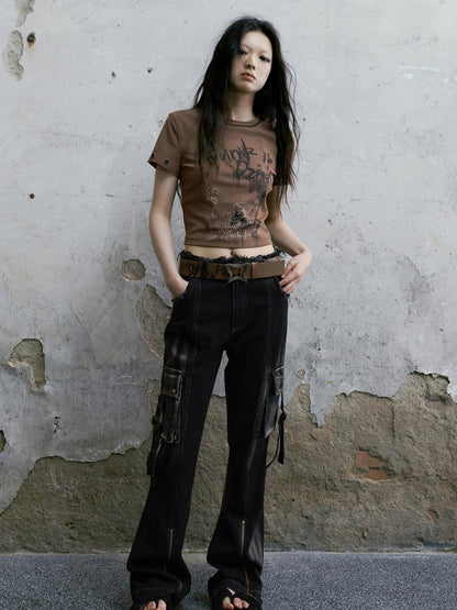 Cest Nous Punk Is Dead Vintage Butterfly Buckle Belt