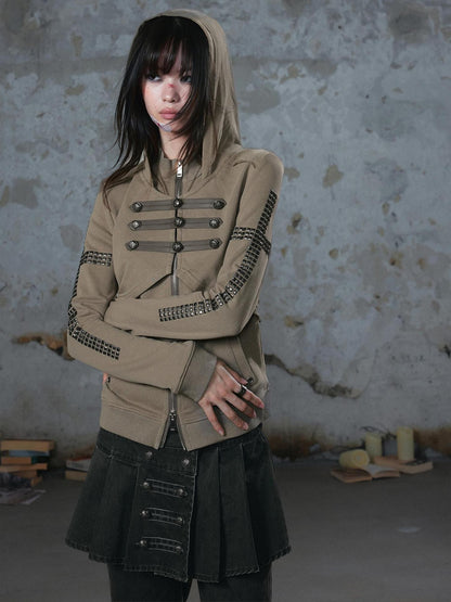 Cest Nous Punk Metal Button Napoleon Women&