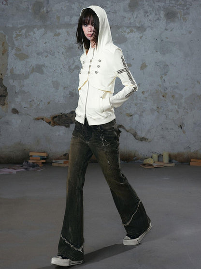 Cest Nous Punk Metal Button Napoleon Women&
