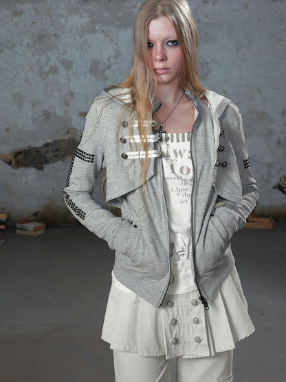 Cest Nous Punk Metal Button Napoleon Women&