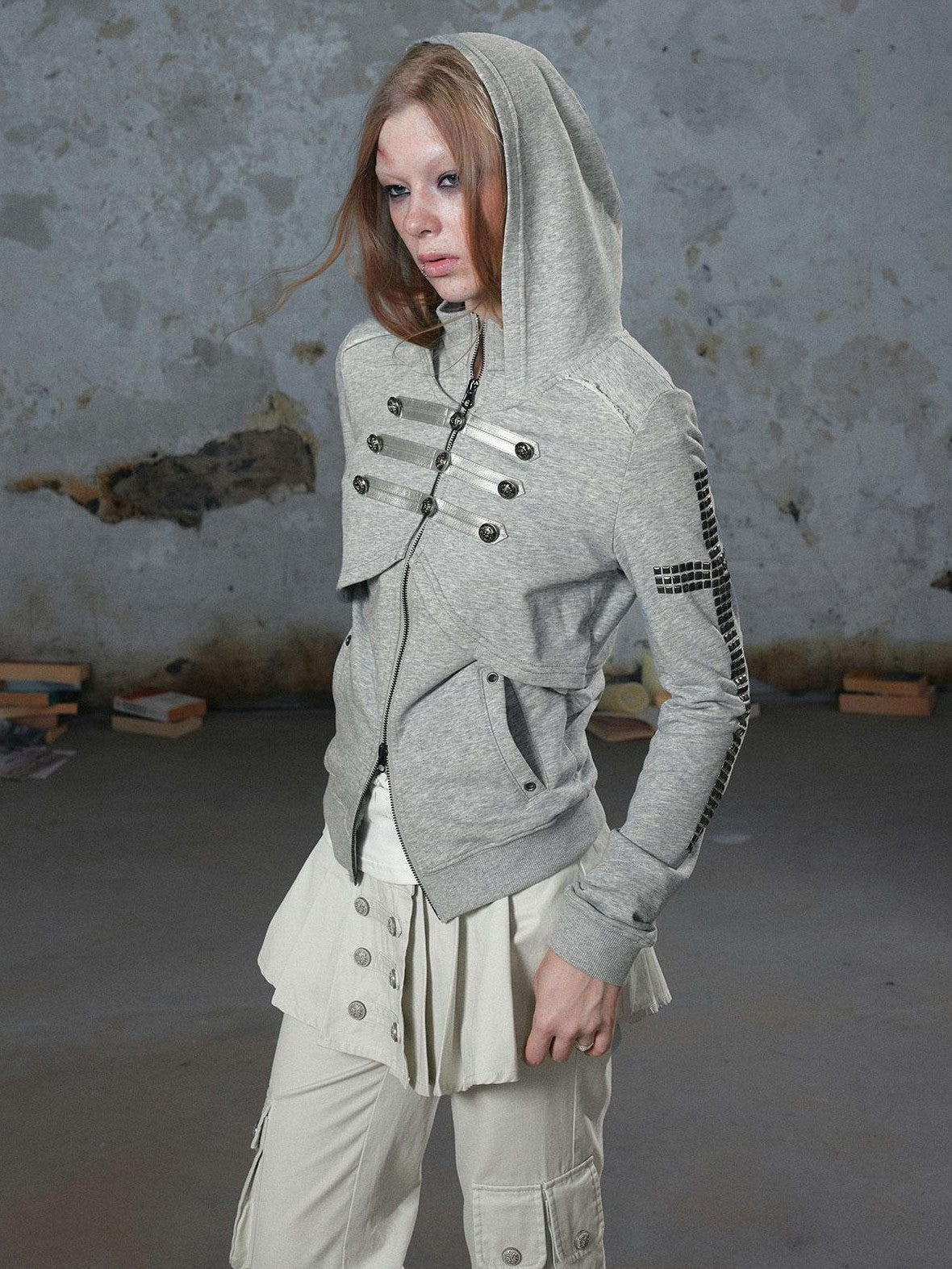 Cest Nous Punk Metal Button Napoleon Women&