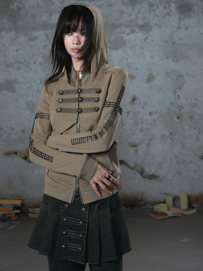Cest Nous Punk Metal Button Napoleon Women&