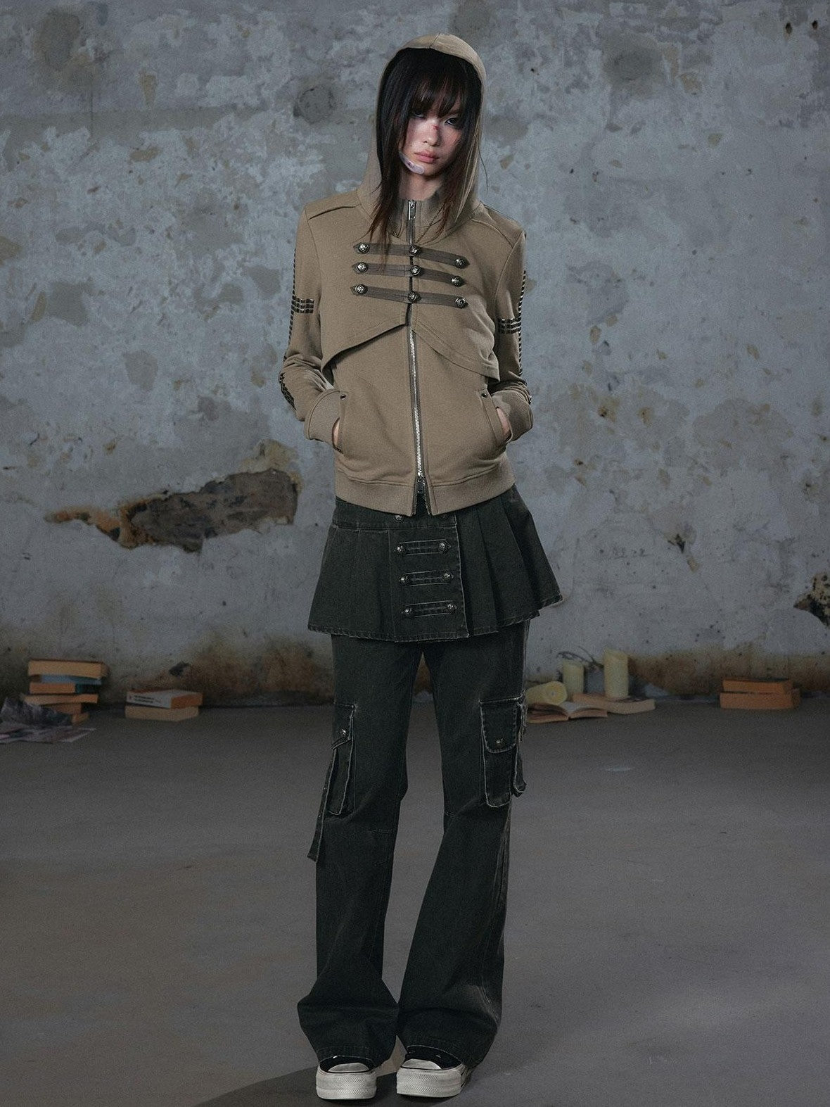 Cest Nous Punk Metal Button Napoleon Women&