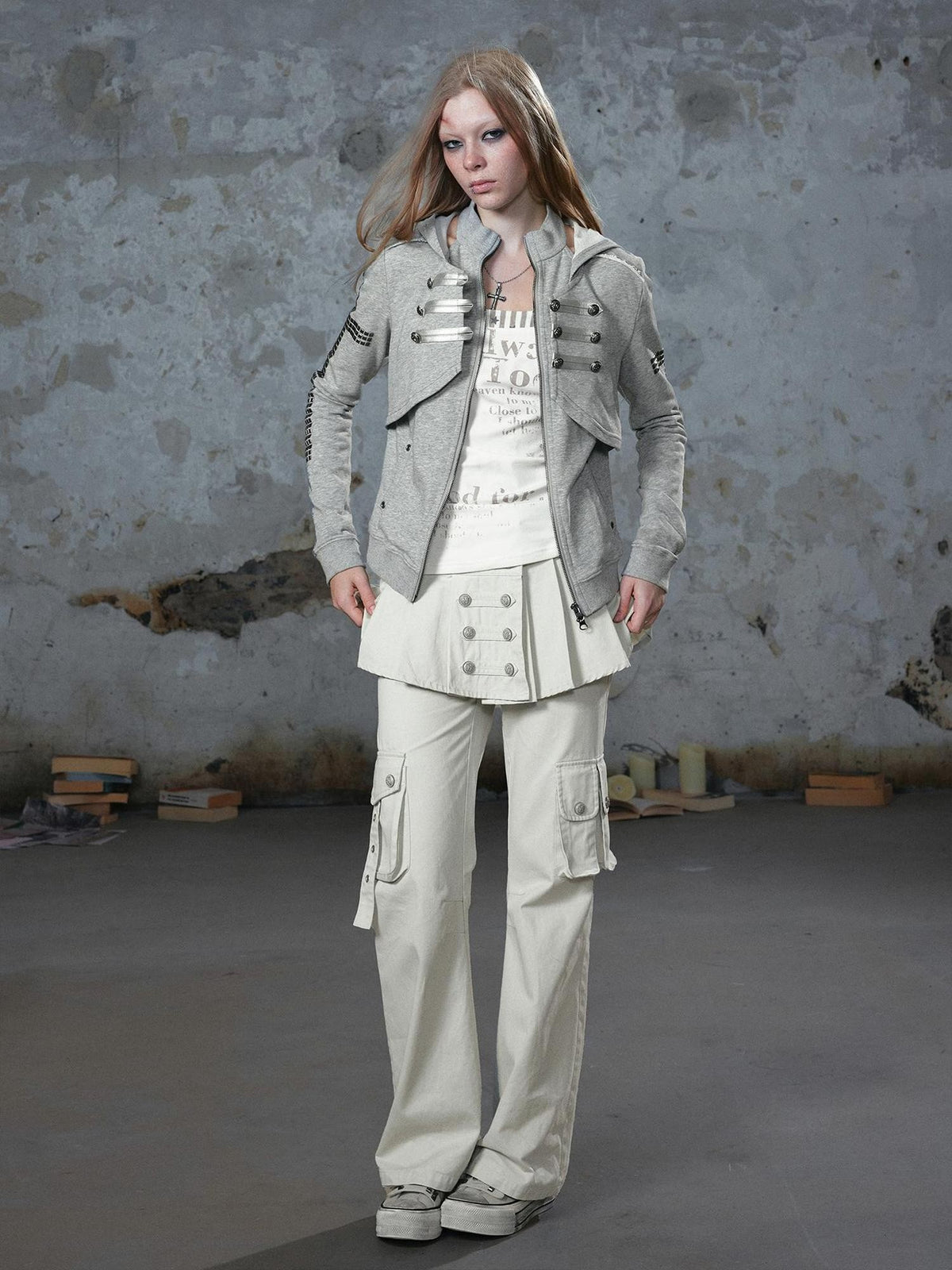 Cest Nous Punk Metal Button Napoleon Women&
