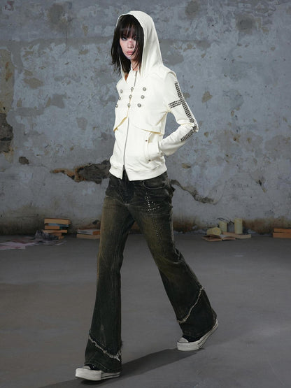 Cest Nous Punk Metal Button Napoleon Women&