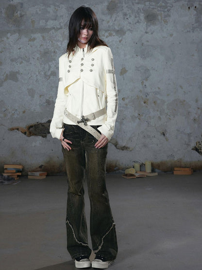 Cest Nous Punk Metal Button Napoleon Women&