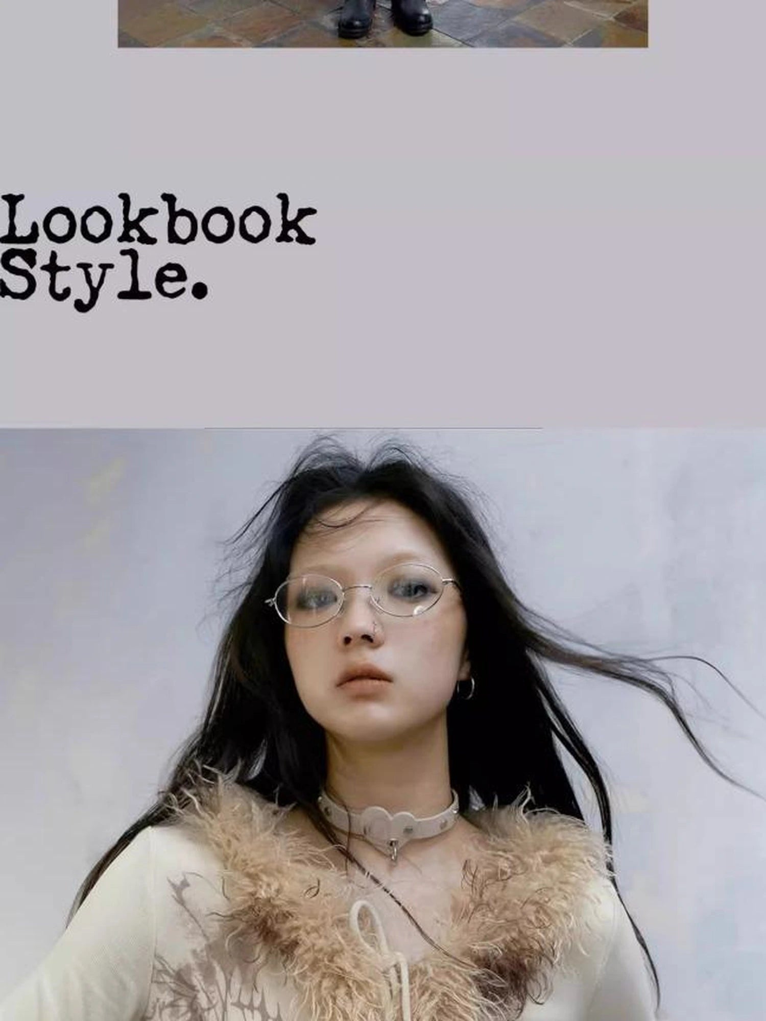 Punk Poetry Abstract Print Fur Trimmed Cardigan Set