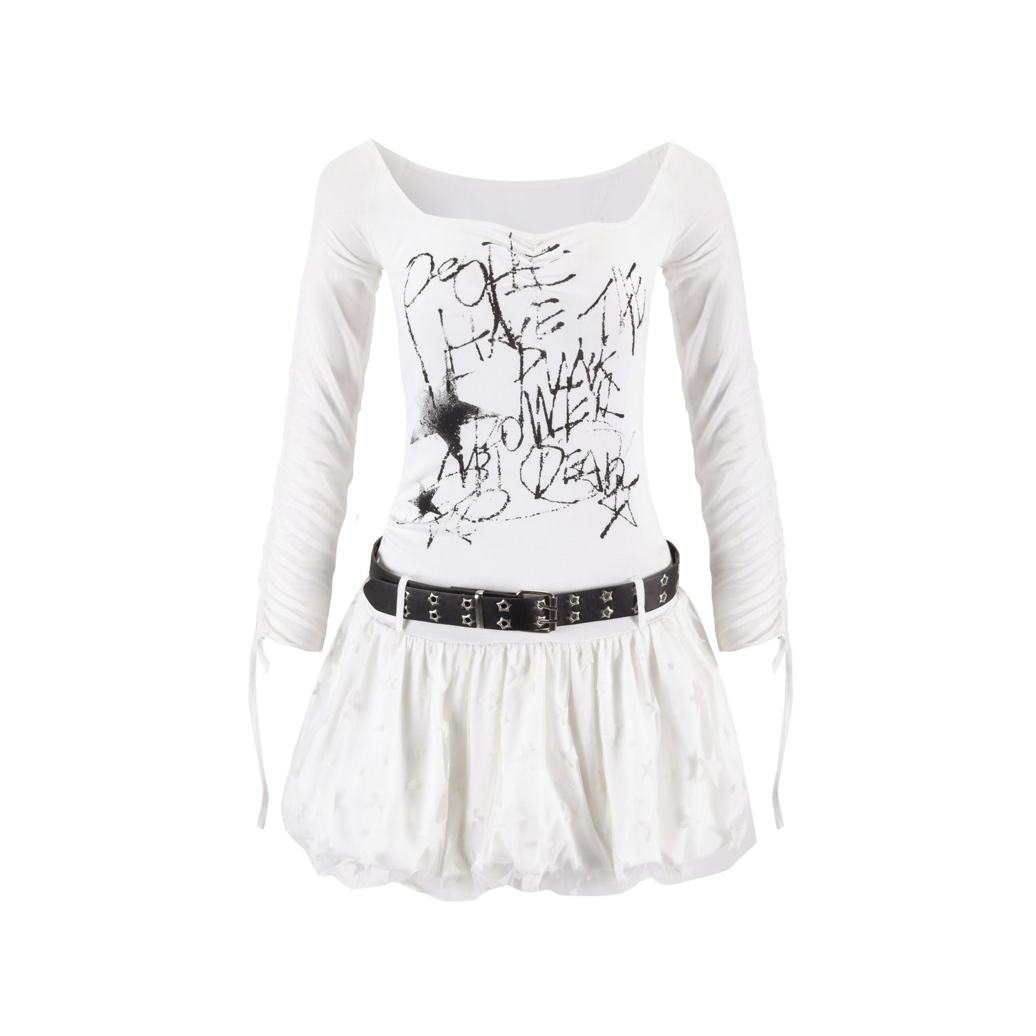 Cest_Nous_Punk_Star_Print_Raglan_Sleeve_Puff_Women&