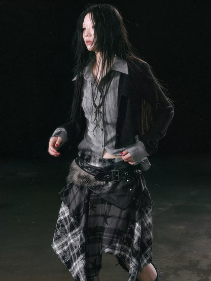 Cest Nous Rebel In Disguise Patchwork Shirt