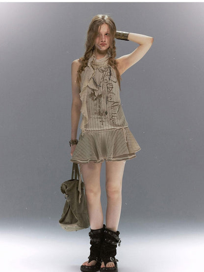 Cest Nous Ruffle Lace Chain Print Women&