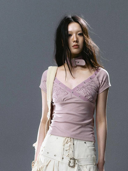 Sea Witch Butterfly Poetry Tee V-Neck T-Shirt Long-Sleeve