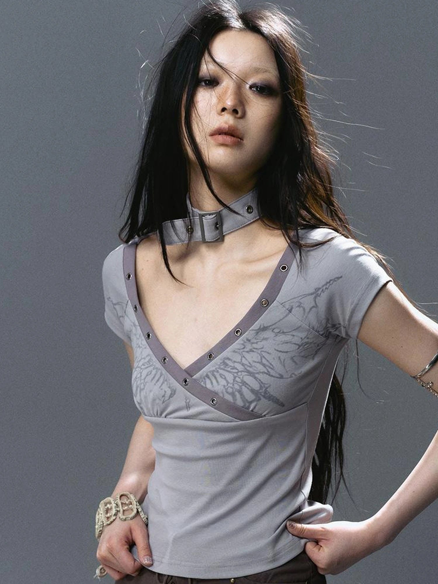 Sea Witch Butterfly Poetry Tee V-Neck T-Shirt Long-Sleeve